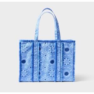 Star Medallion Fringe Canvas Tote Bag Blue - Roller Rabbit x Target